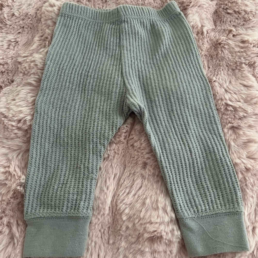 Waffle Knit Baby Pants in gray